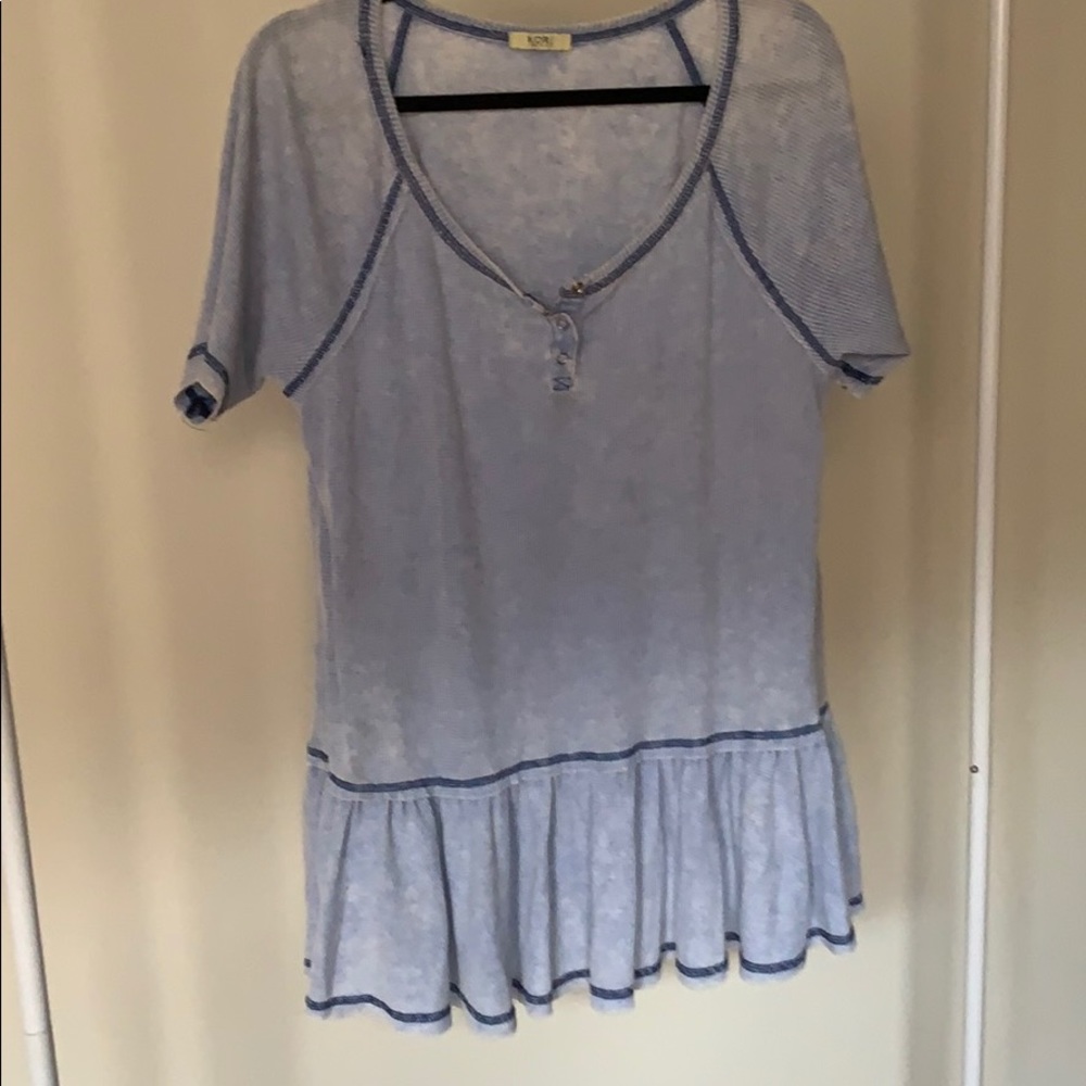 Waffle shirt dress with buttons